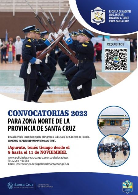 Inician las inscripciones para el ingreso a la Escuela de Cadetes de la Policía de Santa Cruz 2023